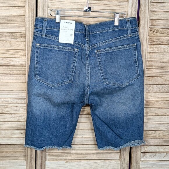 Sonoma SLIM Blue Denim Cutoff Shorts 11 in. Inseam Size 33 - Picture 8 of 12